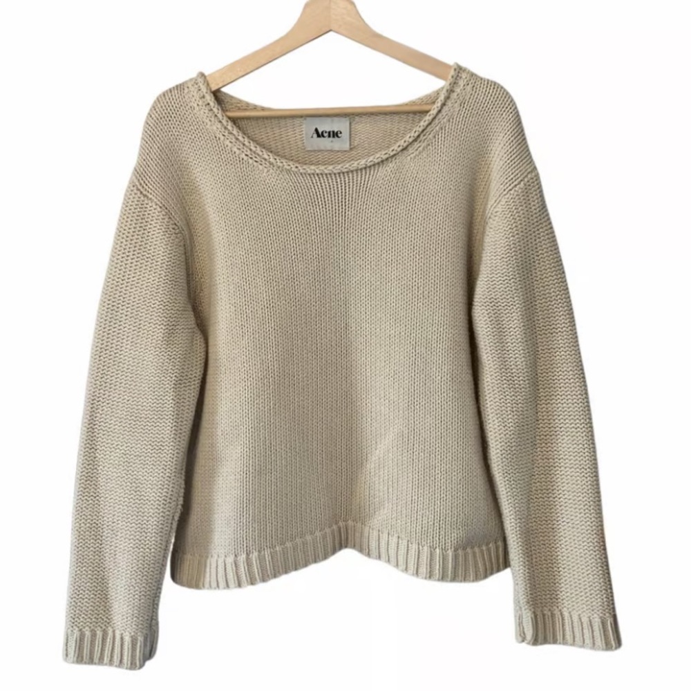 ACNE STUDIOS IVORY “SAPATA” SWEATER / SIZE XS
